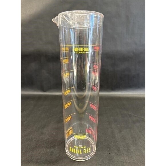 Bacardi Mixing Beaker Banana Fizz Berry Punch Banana Clear Acrylic Advertising - Picture 3 of 8